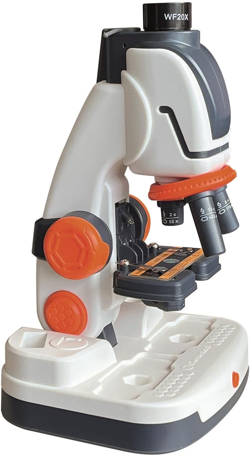 Digital Microscope with WiFi – 2-in-1 Optical and Digital Microscope with Camera, App and Interactive Slides for Kids 8+