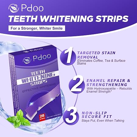 Purple Teeth Whitening Strips 28 Count - 14 Days Treatment Whitener Strips