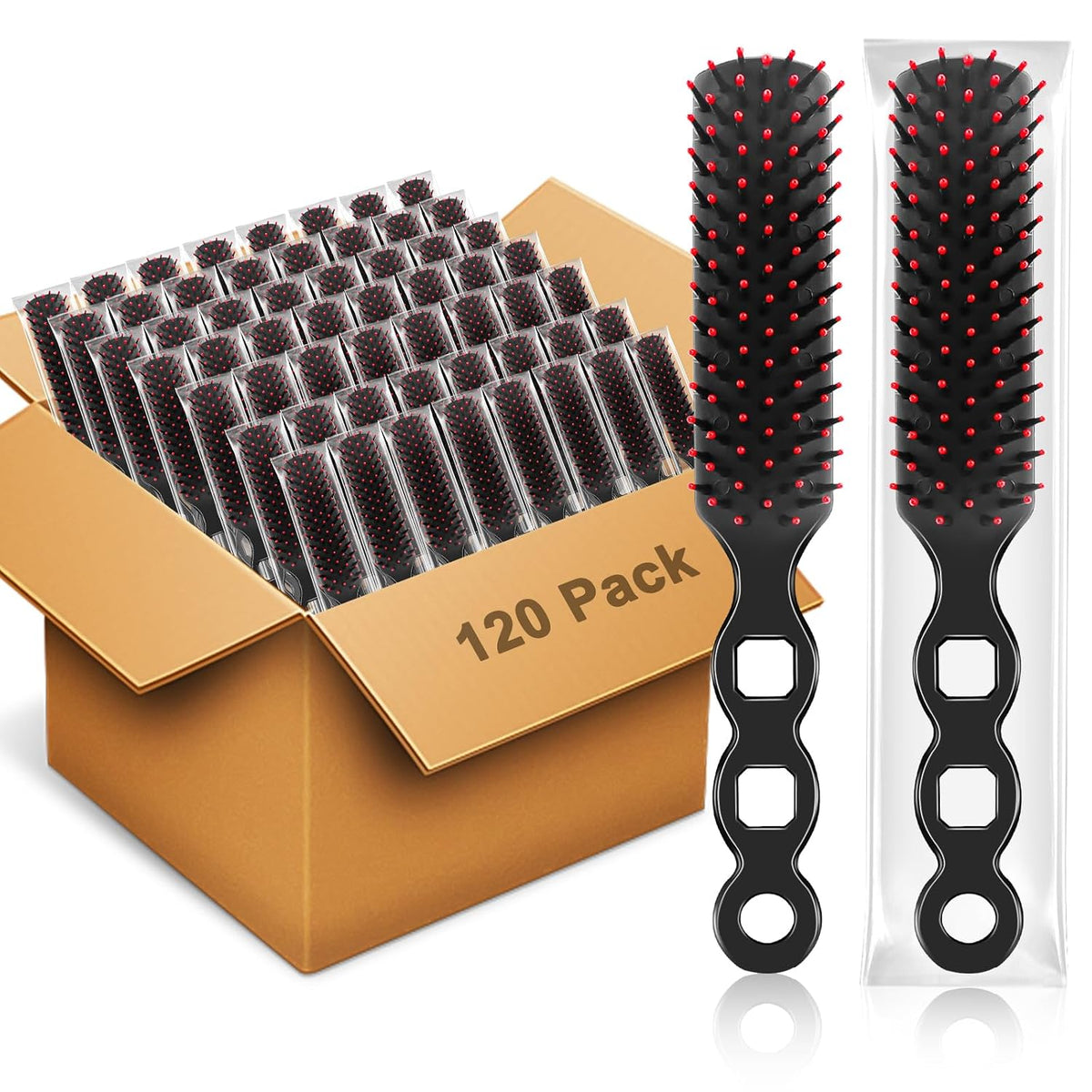 120 Pack Hair Brushes Bulk for Homeless Supplies, Individually Wrapped Travel Disposable Hair Brush for Hotel Shelter Donation Church Charity Operation Bulk Christmas Child Item Gifts