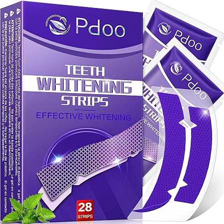 Purple Teeth Whitening Strips 28 Count - 14 Days Treatment Whitener Strips