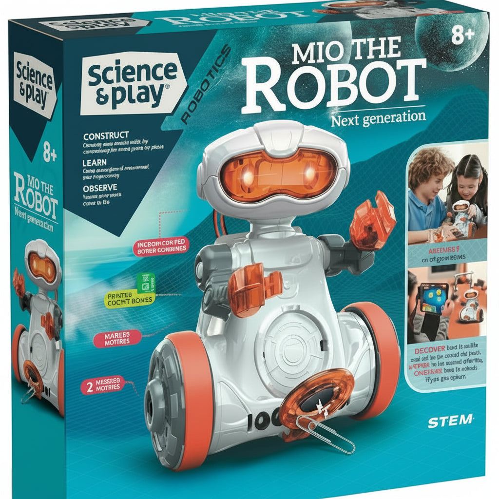 Science & Play Mio Robot: Interactive STEM Learning Robot with App, Obstacle Avoidance & Drawing Function (8+ Years)