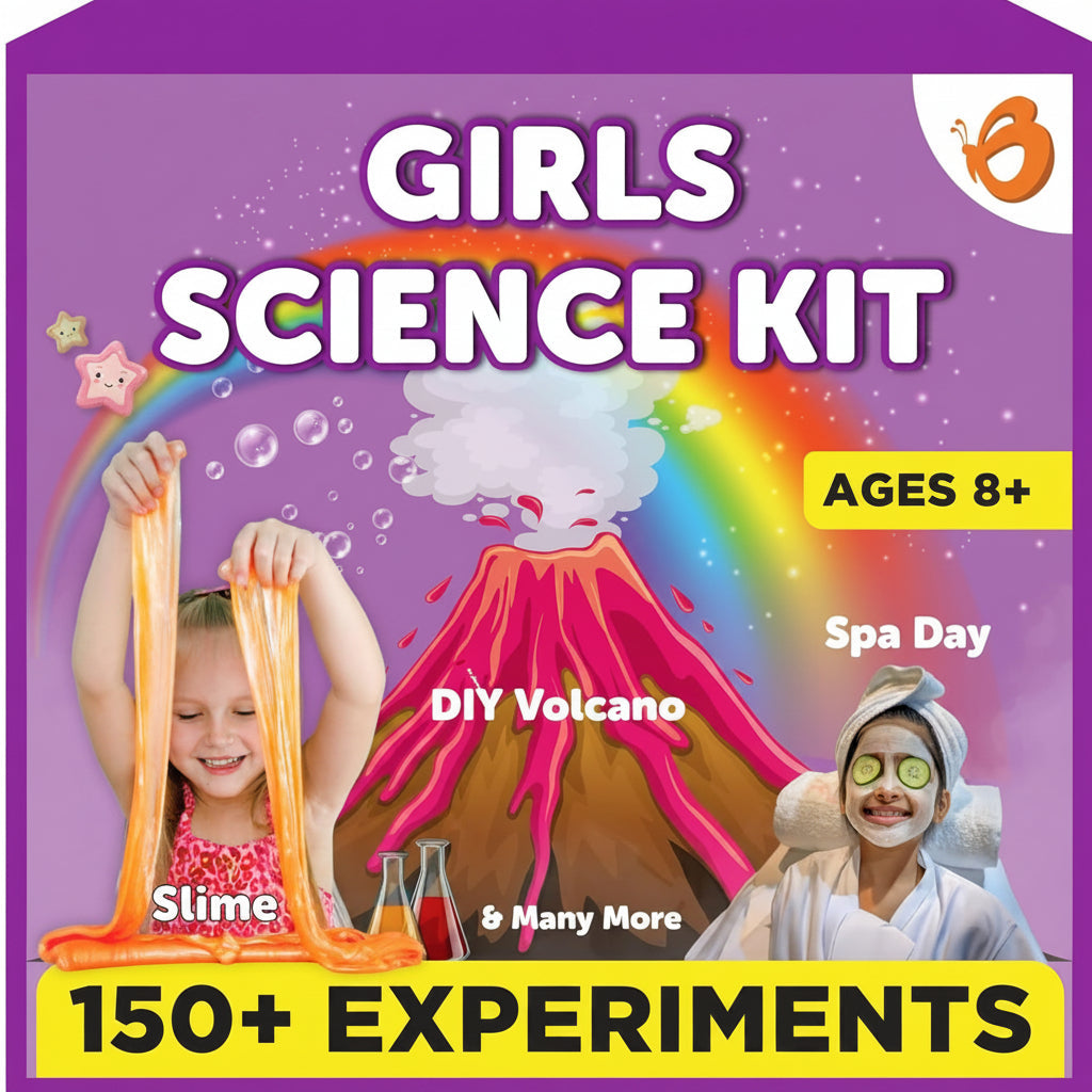 EduFields Girls Birthday Presents – 150+ Science Experiments for Kids, Learning resources, Gifts for 8 9 10 11 12 Year Old Girls, STEM Science Kit for Kids 8-12, Educational Toys